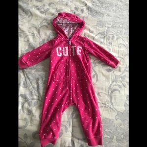 Carters Girls Fleece Onesie Size 9mos